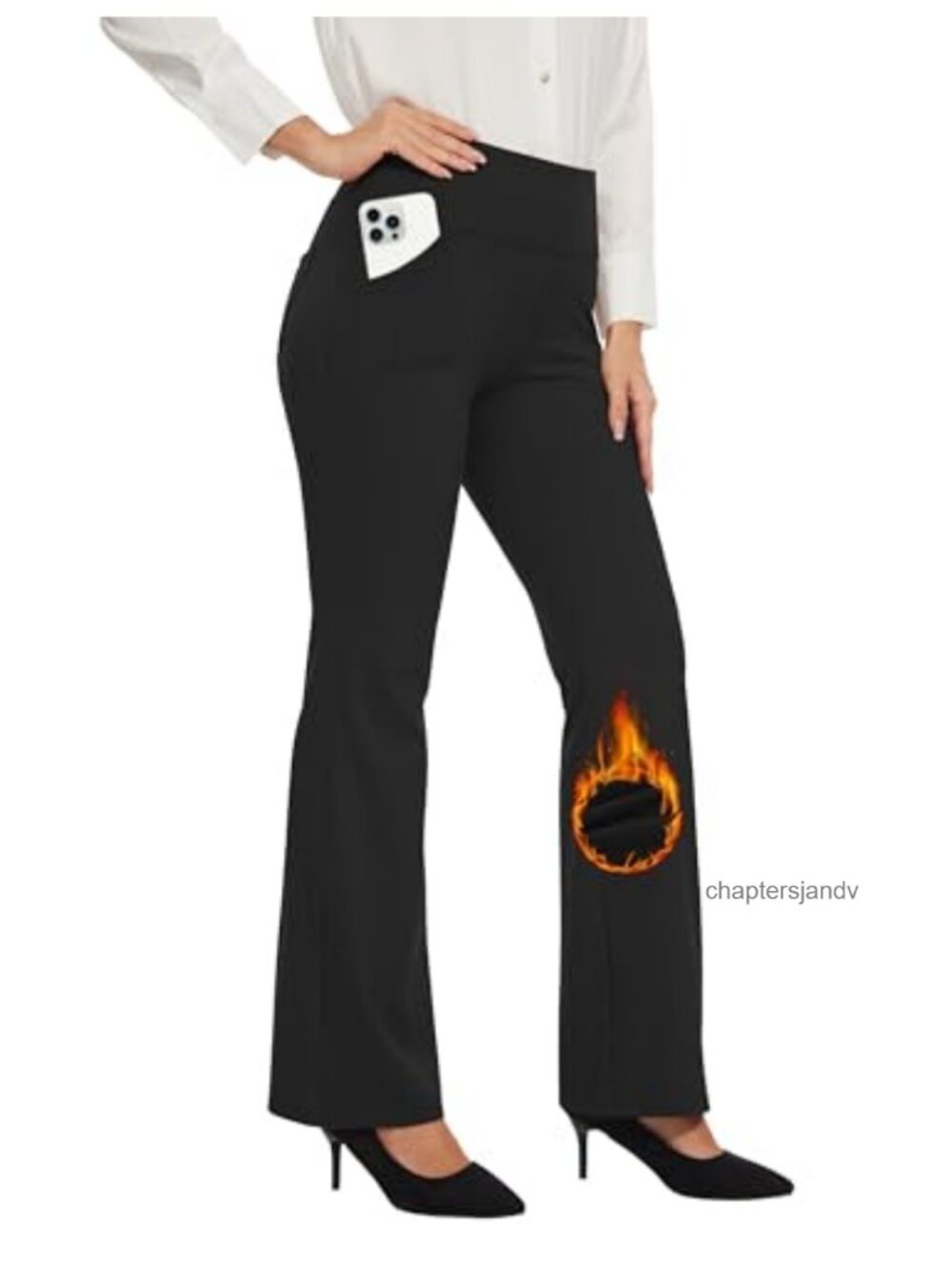 Fleece Lined Water Repellent Work Pants High Rise Bootcut